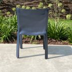 Vintage Cassina Cab Stoel By Mario Bellini In Blauw Leer thumbnail 20