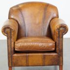 Stoere, Mooie En Comfortabele Rundleren Fauteuil/Armchair Met Diepe Warme Kleuren Een Prachtig Pa thumbnail 3