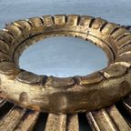 Vintage Convex Sunburst Mirror – Wood thumbnail 7