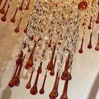 Xxl Murano Teardrop Kroonluchter Hanglamp Vintage Goud Frame thumbnail 6