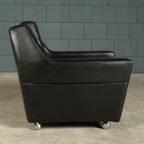 Vintage Lederen Fauteuil – Zwart – Jaren 70 thumbnail 10