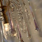 Vintage Teardrop Hanglamp Murano Pegels Kroonluchter Opaline thumbnail 4