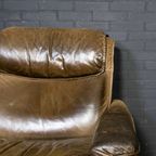 Vintage Leather Sofa With Matching Chair And Ottoman thumbnail 10