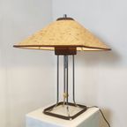 Chrome & Cork Table Lamp Bt Herda For Lampadari 3 Luci, 1970S thumbnail 2