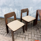 Brutalist Jaren 60 Eetkamerset (uitschuifbare Stafel + 4 Stoelen) thumbnail 11