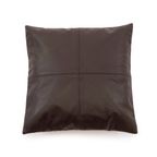 Bazar Bizar | De Four Panel Leather Kussenhoes - Chocolade - 40x40 thumbnail 2