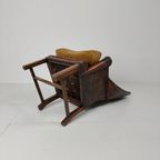 Antieke Leren Armstoel, Engeland Circa 1800 thumbnail 10