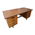 Groot Vrijstaand Vintage Bureau Hout, Jaren '60 thumbnail 8