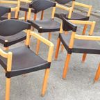6 Vintage Strax Stoelen, Hartmut Lohmeyer Voor Casala thumbnail 3