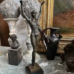 Art Nouveau Bronzen Beeld. Gesigneerd D. Chiparus. thumbnail 5