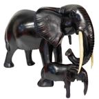 Vintage Midcentury Xl Houten Olifant Ebbenhout thumbnail 4