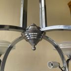 Grote Art Deco 1930 Lamp Hanglamp 4 Arms Frans thumbnail 6