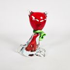 Murano - Kat - Transparant - Rood - Italie - Glas - 1970'S thumbnail 7