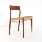 Set 4 Niels Otto Moller Stoelen Model 75 Möller Vintage Papercord thumbnail 3