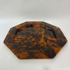 Faux Tortoiseshell Plexiglass Tray By Alpac, France Circa 1980 thumbnail 5