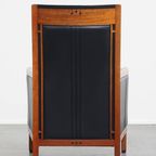 Mooie Zwarte Rundleren En Houten Art Deco Design Fauteuil Van Schuitema Uit De Decoforma Serie thumbnail 4