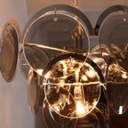 Vintage Hanglamp 6 Lichtpunten Rookglazen Schijven thumbnail 6