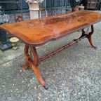 Antieke Harp Salontafel, Bijzettafel, Lichte Gebruikssporen thumbnail 5