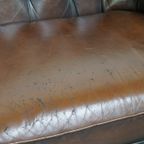 Donkerbruin Gevlamde Rundleren Engelse 2.5 Zits Chesterfield Bank thumbnail 13