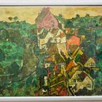 Egon Schiele Art-Print Van Schilderij Landscape At Krumau thumbnail 7