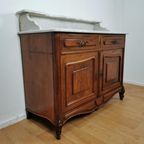 Vintage Antiek Dressoir Commode Ladekast, Badkamermeubel Met Marmer Blad 203 thumbnail 11