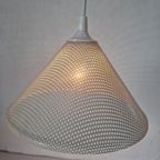 Vintage Pilastro Hanglamp Geperforeerd Metaal Wit. thumbnail 5