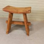 Vintage Japandi Stijl Houten Kruk thumbnail 5