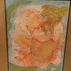 Jean Stevo (1914-1974). Aquarel. Belgische School. thumbnail 3