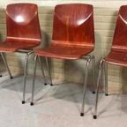 Set Van 4 Vintage Pagholz Stoelen, Elmar Flötotto thumbnail 9