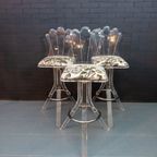 Set Of 3 Vintage Lucite Swivel Bar Stools, 1970S thumbnail 2