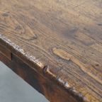 Zeer Mooie En Karaktervolle Engelse Antieke Pinewood Country Eettafel Met Een Uniek Mooi Patina thumbnail 10