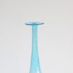 Blue Bubble Glass Bottle Vase 1950S 1960S thumbnail 10