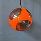 Mid Century Oranje 'Bug Eye' Massive Hanglamp / Space Age Light Fixture Door Luigi Colani thumbnail 2