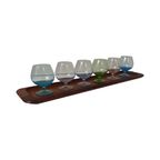 Ca. 1960’S - Denmark - Mcm Bar Set - Six Low Glasses And A Teak Serving Tray By Digsmed thumbnail 4