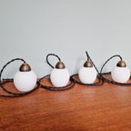 Set Van 4 Witte Hangers Van Gesatineerd Glas, 1950-60 thumbnail 11