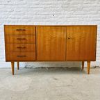 Vintage, Houten Dressoir Met Vier Lades En Groot Opbergvak thumbnail 2