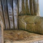 Onvoorstelbaar Mooi Gepatineerde Antieke Wingback Bibliotheekstoel, Oorfauteuil thumbnail 12