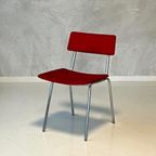 Jaren 70 Eettafelstoel Vintage Design Eetkamerstoel Rood thumbnail 2