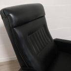 Vintage Lounge Chair Fauteuil Zwarte Skai thumbnail 6