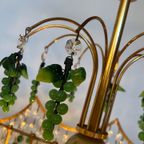 Set Van 2 Murano Druiven Druif Hanglampen Groen Met Kristal thumbnail 6