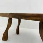 Brutalist Solid Wooden Side Table , 1970’S thumbnail 8