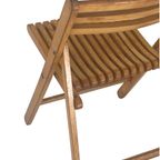 Vintage - Folding Chair With Curved Seat - Light Oak (Wood Grain) - Multiple In Stock! thumbnail 3