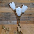 Schemerlamp Messingkleur Met 3 Bloemkapjes thumbnail 8