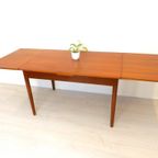 Xl Vintage Eettafel Tafel Jaren 60 Hout Uitschuiftafel thumbnail 2