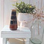Vintage Aardewerk Vaas, Groen Met Zwart En Geel, Seventies thumbnail 17