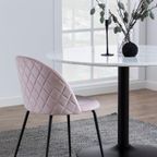 Carrara Eetkamertafel - Ø110 Cm - Marmer - Zwarte Poot thumbnail 4
