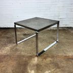 Vintage Salontafel Peter Draenert, Leisteen + Chrome, Grijs + Zilver- 2 Stuks thumbnail 2
