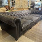 Stoere Vintage Xxl Chesterfield 5 A 6 Zits Bank Zwart thumbnail 3
