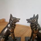 Art Deco Herder Hond Marmer Boekensteunen thumbnail 2