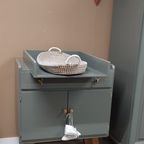 Vintage Commode Met Bladvergroter Groen thumbnail 2